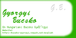 gyorgyi bucsko business card